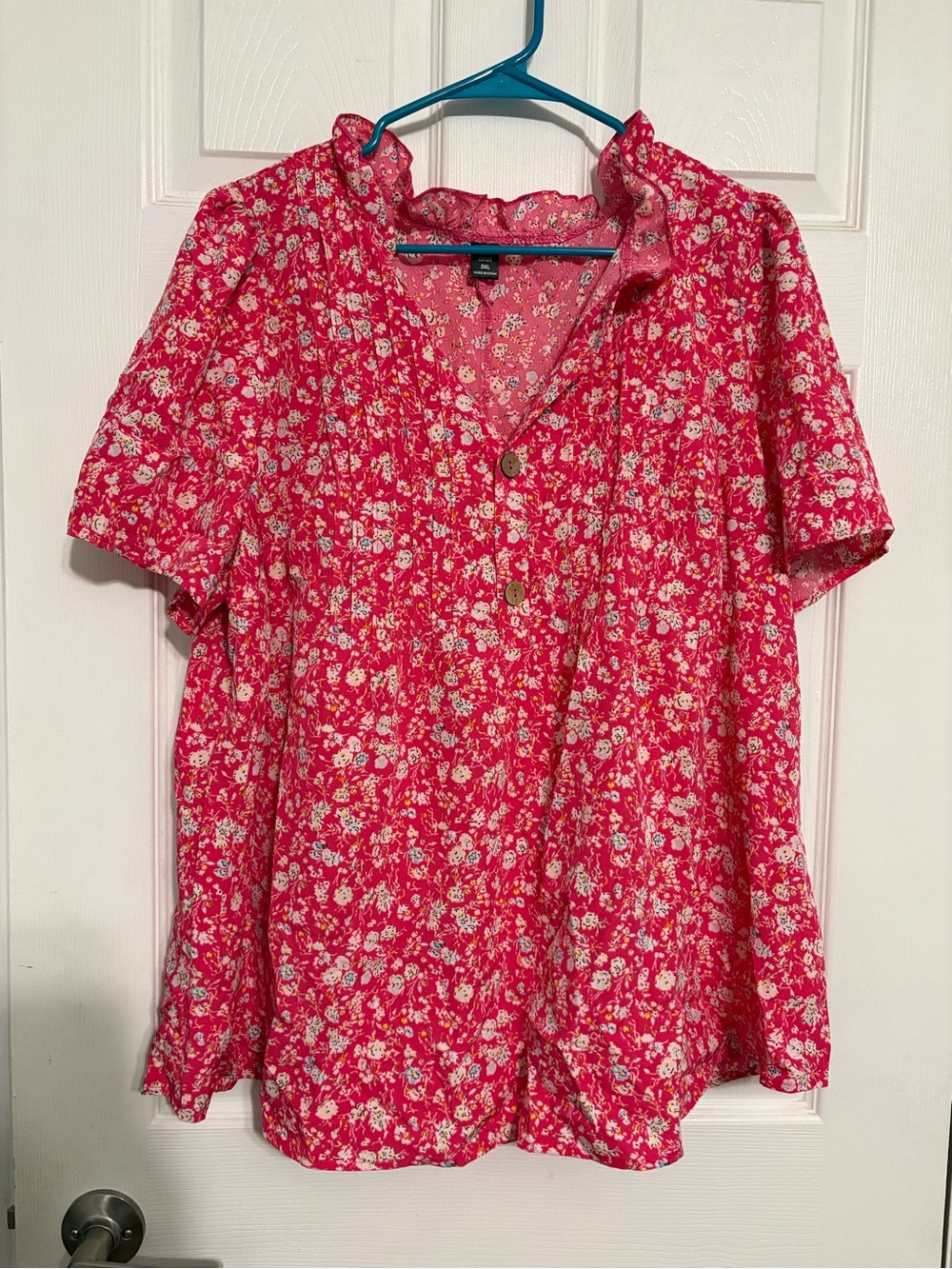 Shein Summer Casual Loose All over Print Short Sleeved Blouse